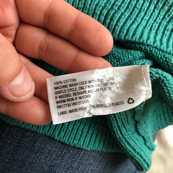 Teal Mesh Sleeve Light Sweater - Picture 3 of 4